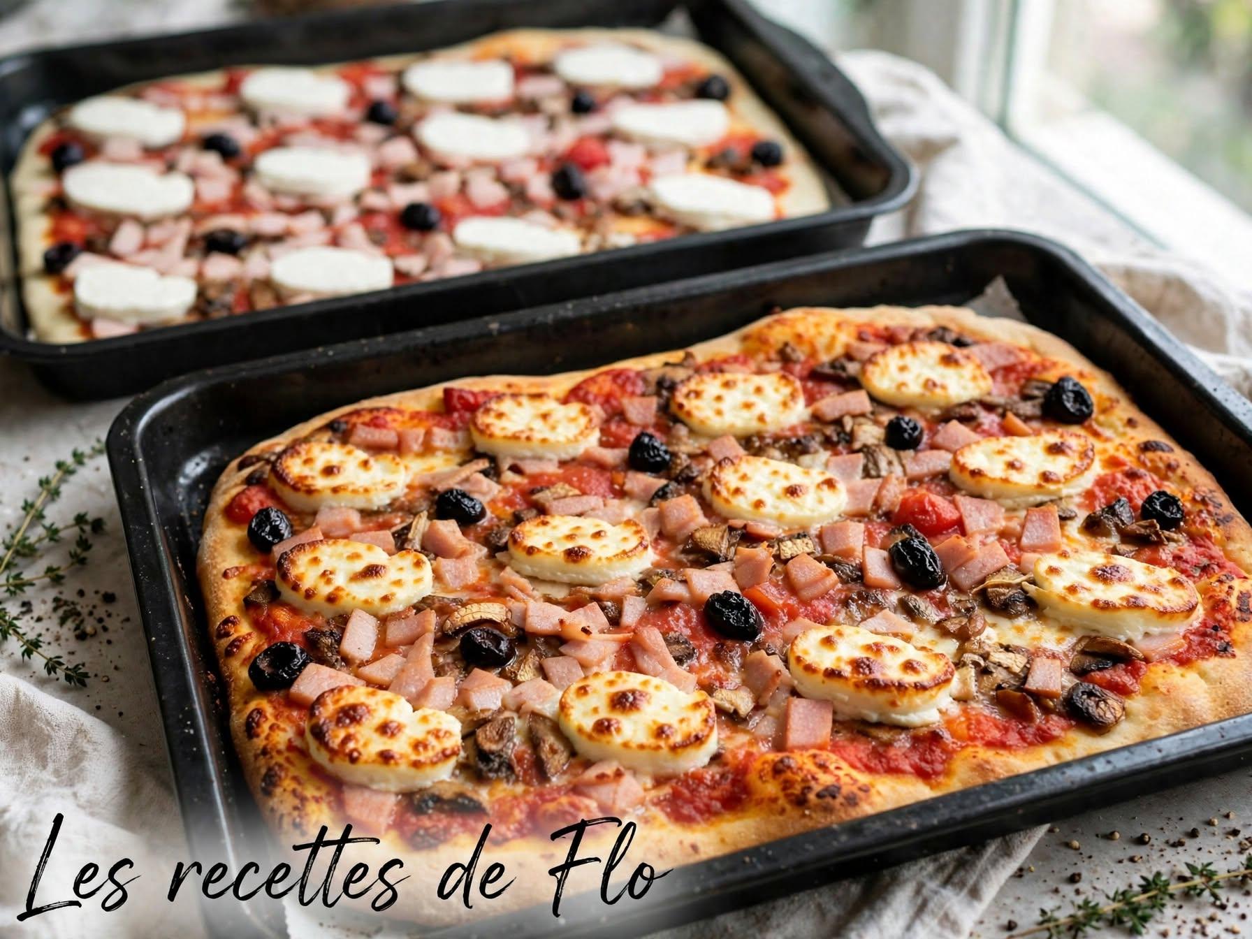 Pizza tomates champignons et mozza